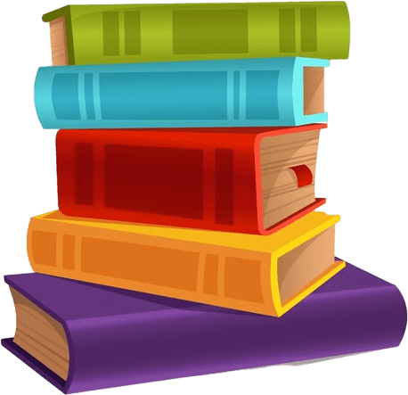 Montón de libros coloridos apilados, incluyendo tonos verde, azul, rojo, naranja y morado, representando la lectura y el aprendizaje.
